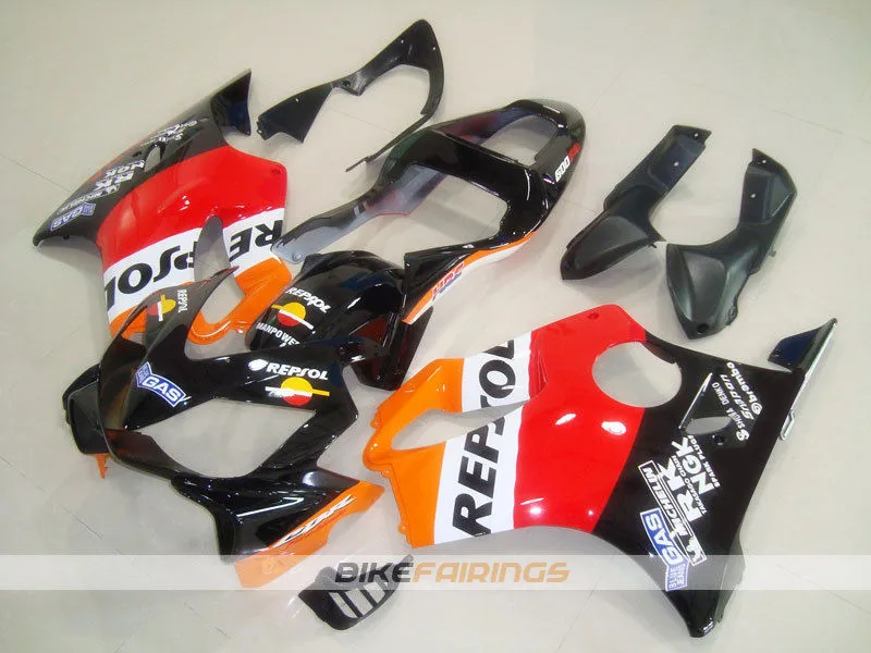 Литьевая Форма ABS Обтекатели комплект Подходит для HONDA CBR 600 F4i FS 01 02 03 CBR600 2001 2002 2003 тела набор желтый синий - Цвет: orange red