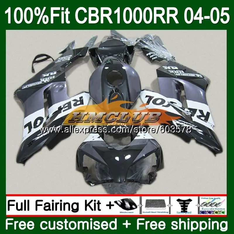 Инъекции для HONDA CBR 1000RR CBR1000 RR 2004 2005 OEM тела 81CL. 91 CBR 1000 RR CBR1000RR 04 05 Fit Обтекатели Repsol серый - Цвет: No. 1