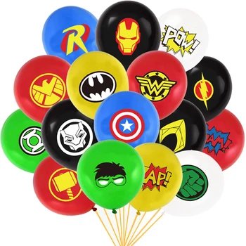 

16pcs/lot Superhero Balloon Hulk Captain Ameirca Banman Balloon Birthday Party Decorations Toys For Kids Globos