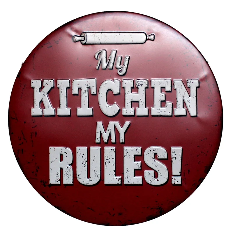 Металлические жестяные ретро знаки My Kitchen Rules 30 см вывеска для кафе бара паба