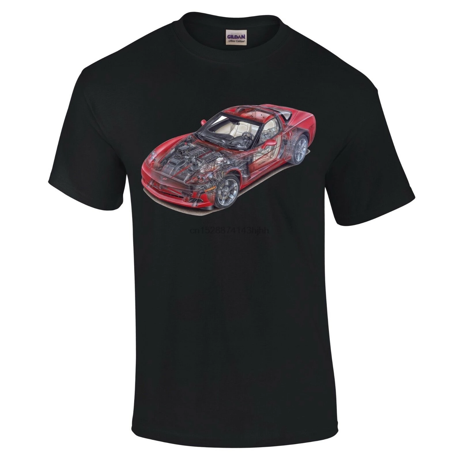 Corvette Cutaway T-Shirt - Sizes S 3XL Biker Chopper |