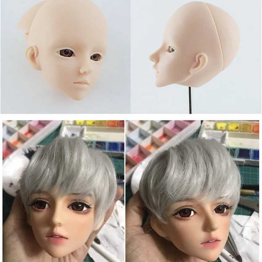 60 см 1/3 Bjd кукла голова мужской стиль макияж изменение 4D глаза Bjd куклы натуральная кожа Блад голова без макияжа, Игрушки для маленьких мальчиков подарки