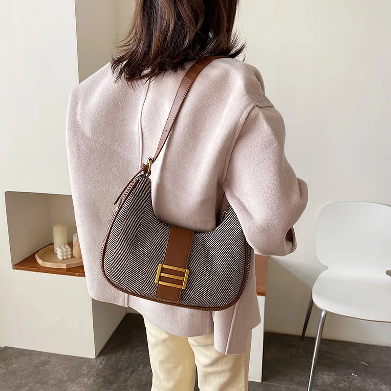 

Autumn And Winter Woolen Non-mainstream Bag Women's 2019 Popular New Style Saddle Bag Versatile Shoulder Bag Retro Fashion Shoul