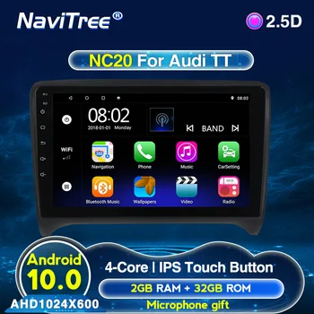

4Core 2G+32G Android 10 2 DIN Car Navigation GPS For Audi TT MK2 8J 2006 2007 2008 2009 2010 2011 2012 Multimedia Player Radio