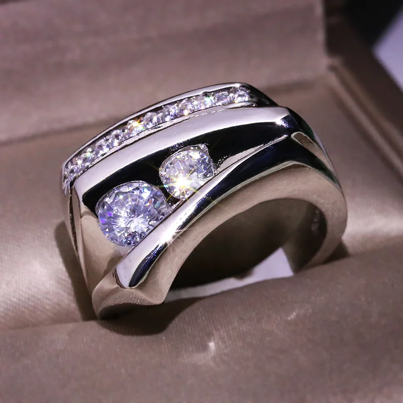 Европа и Америка геометрические 925 стерлингового серебра сверкающий циркон обручальные кольца для женщин необычное роскошное свадебное кольцо