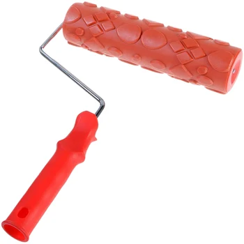 

EG109T Embossed Paint Roller 10 Inch Rubber Wood Pattern Graining Knurling Tool for Wall Decoration