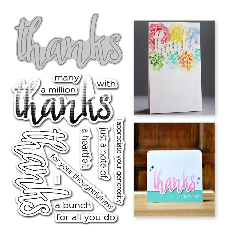 

GJCrafts Thanks Letter Metal Cutting Dies Word Stamps and Dies Scrapbooking For Making Card Decoration Craft Stencil Template