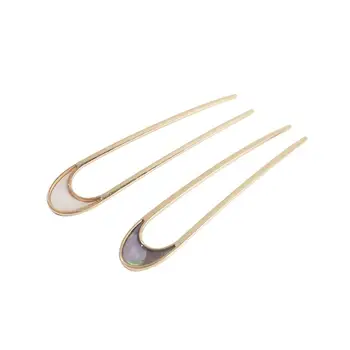 

2pcs Retro Hair Sticks Crescent U Shaped Hairpins Updo Hair Chopsticks For Lady Women Girls Hair Styling Accessories