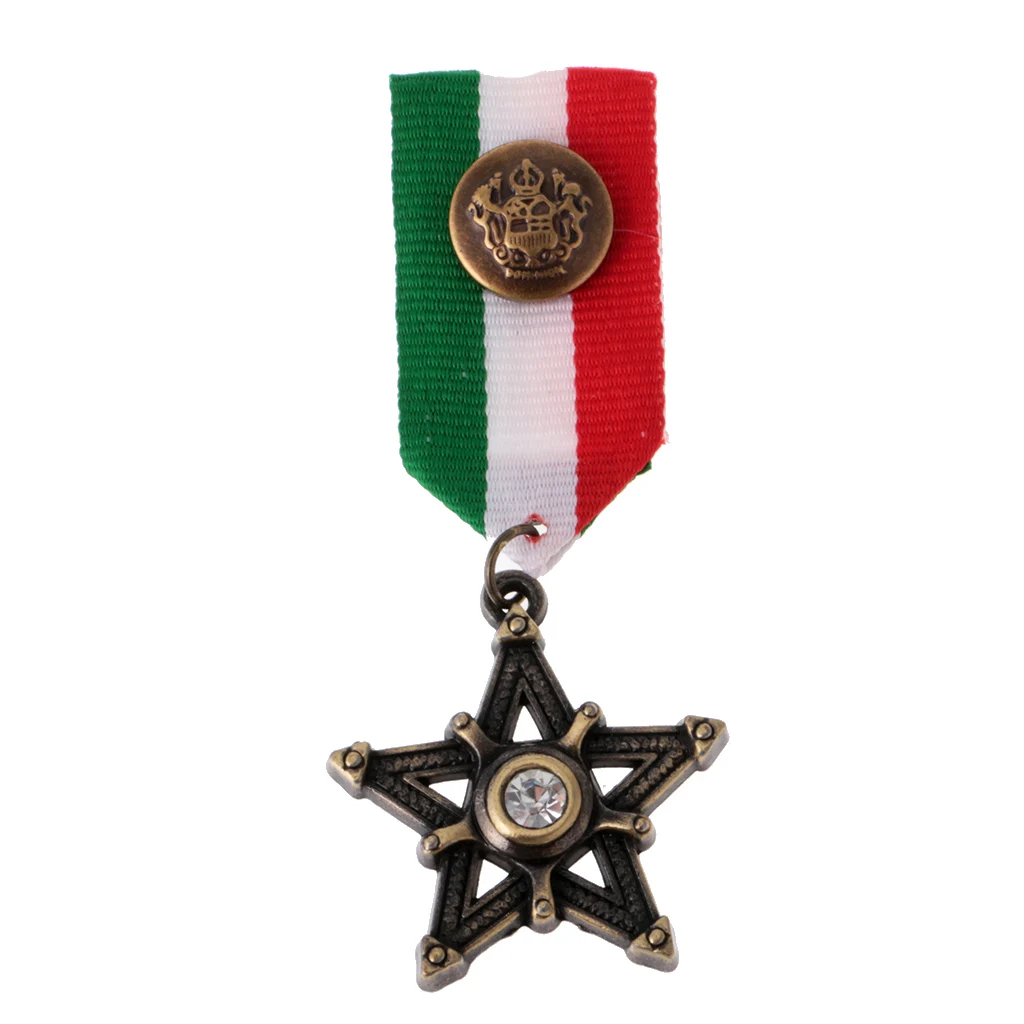 Fashion Star Design Medal Brooch Pin Badge Lapel Pin for Cosplay Party Decor