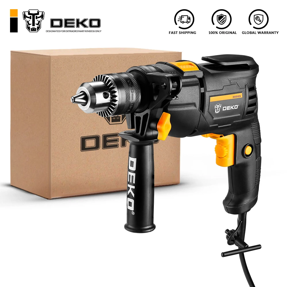 Электрическая Ударная дрель DEKO DKID13Z3 220 В 2 функции вращающийся перфоратор