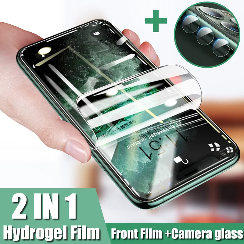 

Camera Lens Glass For iPhone 11 Pro Xs Max Xr X Screen Protector Front Hydrogel Film For iPhone 7 6 8 Plus Soft Film
