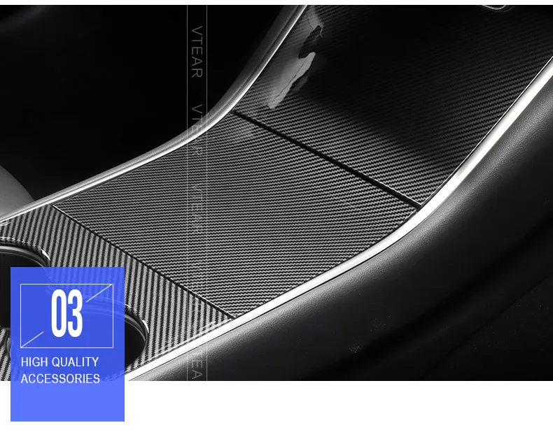 Vtear для Tesla модель 3 центральная консоль водная чашка панель украшение крышка ABS углеродное волокно аксессуары для модификации салона автомобиля