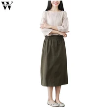 Womail юбка, весна, Женская длинная, для леди, макси, плиссированная юбка, юбка миди, высокая талия, эластичная, повседневная, вечерние, винтажная, N20