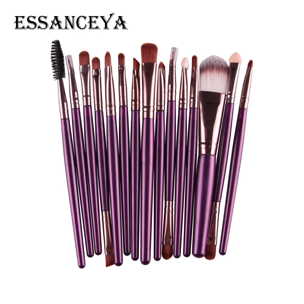 ESSANCEYA Pro 6-18Pcs Cosmetic Makeup Brushes Foundation Eye shadow Eyeliner Fan Make-Up Multipurpose Eye Brushes Cosmetic Tool