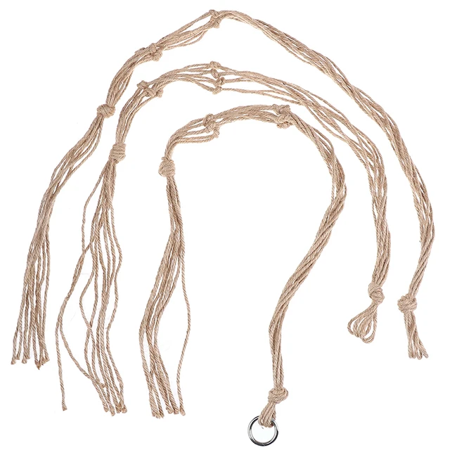 4/3/2001 Db Edény Tartó Makrame Növényi Függő Ültetvényes Kosár Jute Fonott Kötél Kézműves - Image 6