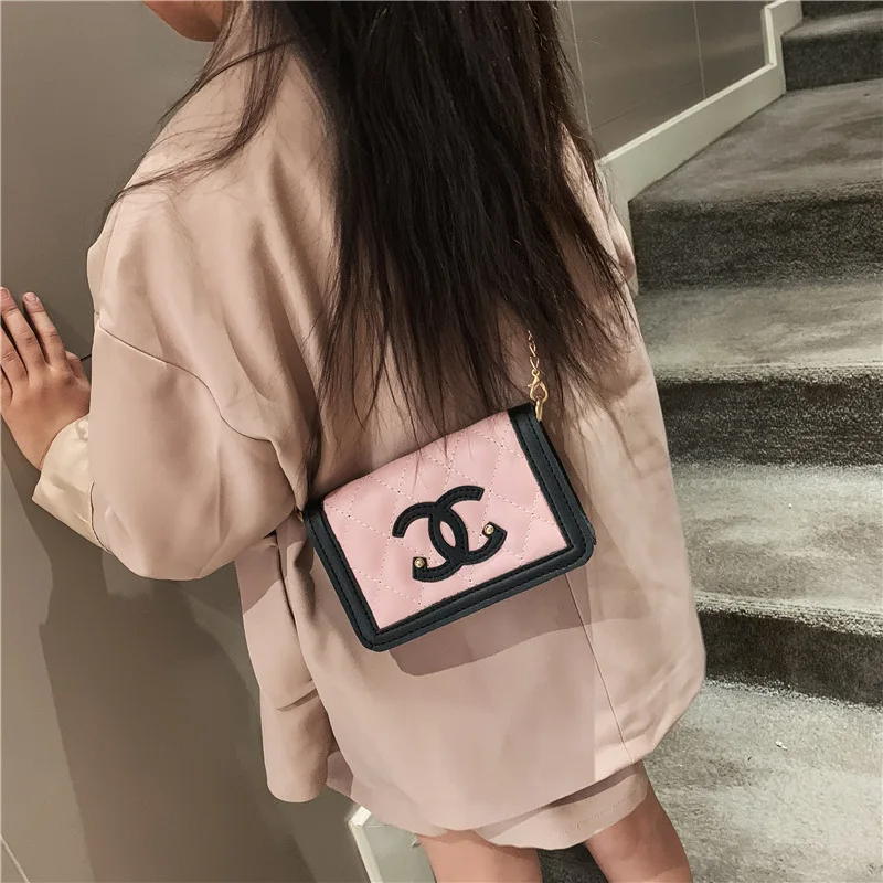 

2019 Spring Summer New Style Korean-style Graceful Square Children Girls Small CHILDREN'S Shoulder Cross-body Small Square Bag W