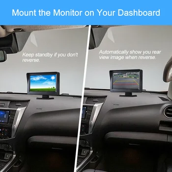 

Hot 4.3/5 Inch Car Monitor TFT LCD Color Display Car Rear View Monitor Screen for Car Rear View Cameras Car Parking Monitor Syst
