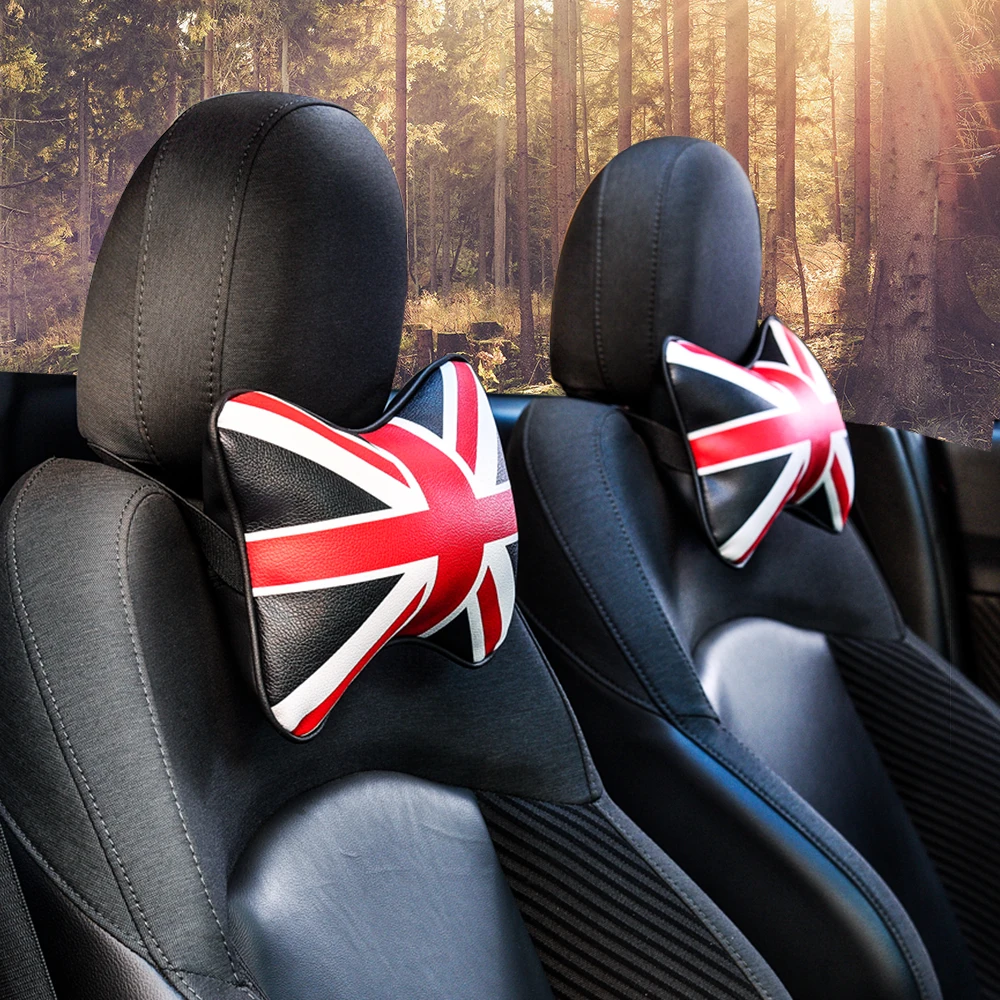 

1PC Car Pillow Neck Headrest For BMW MINI Cooper PU Leather Universal Head Rest Cushion Pad Auto Styling Accessories