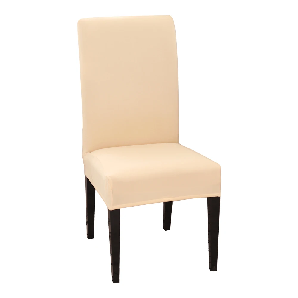 23 цвета сплошной цвет чехол для кресла спандекс стрейч чехлов защита стула Чехлы для столовой кухни свадебный банкет - Color: cream color
