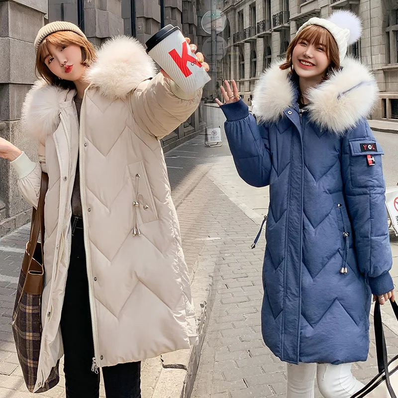 

Large Size Coat Cotton Coat Women's Autumn And Winter New Style Korean-style Hooded down Jacket Cotton-padded Clothes Mid-length
