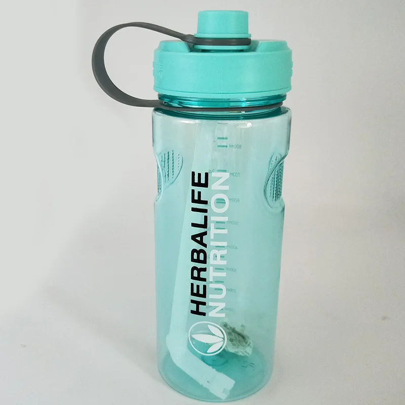 1000ml blue Новинка 1000 мл серый фиолетовый розовый зеленый с фабрики Herbalife питание портативная соломенная бутылка для воды внутри пространства чайник BPA бесплатно - Цвет: 1000ml blue