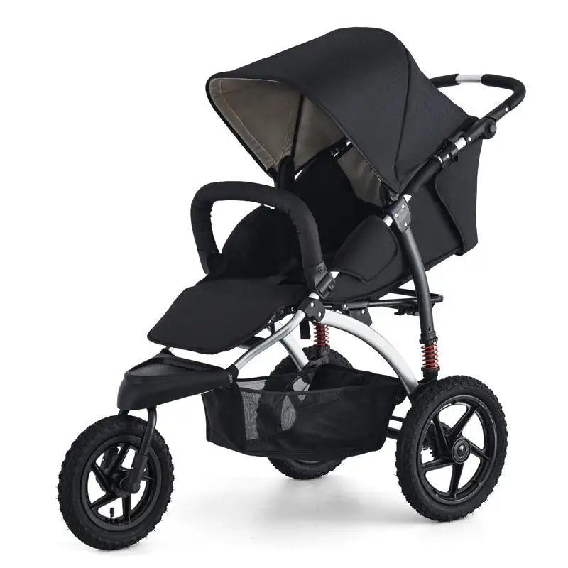 BabyBoom, детская коляска, детская коляска, внедорожный светильник с высоким пейзажем, может сидеть и лежать, коляска - Цвет: black