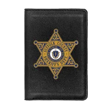 

Suffolk County Sheriff's Dept. Passport Cover Leather Men Women Slim ID Card Holder Pocket Wallet Case Travel Accessories