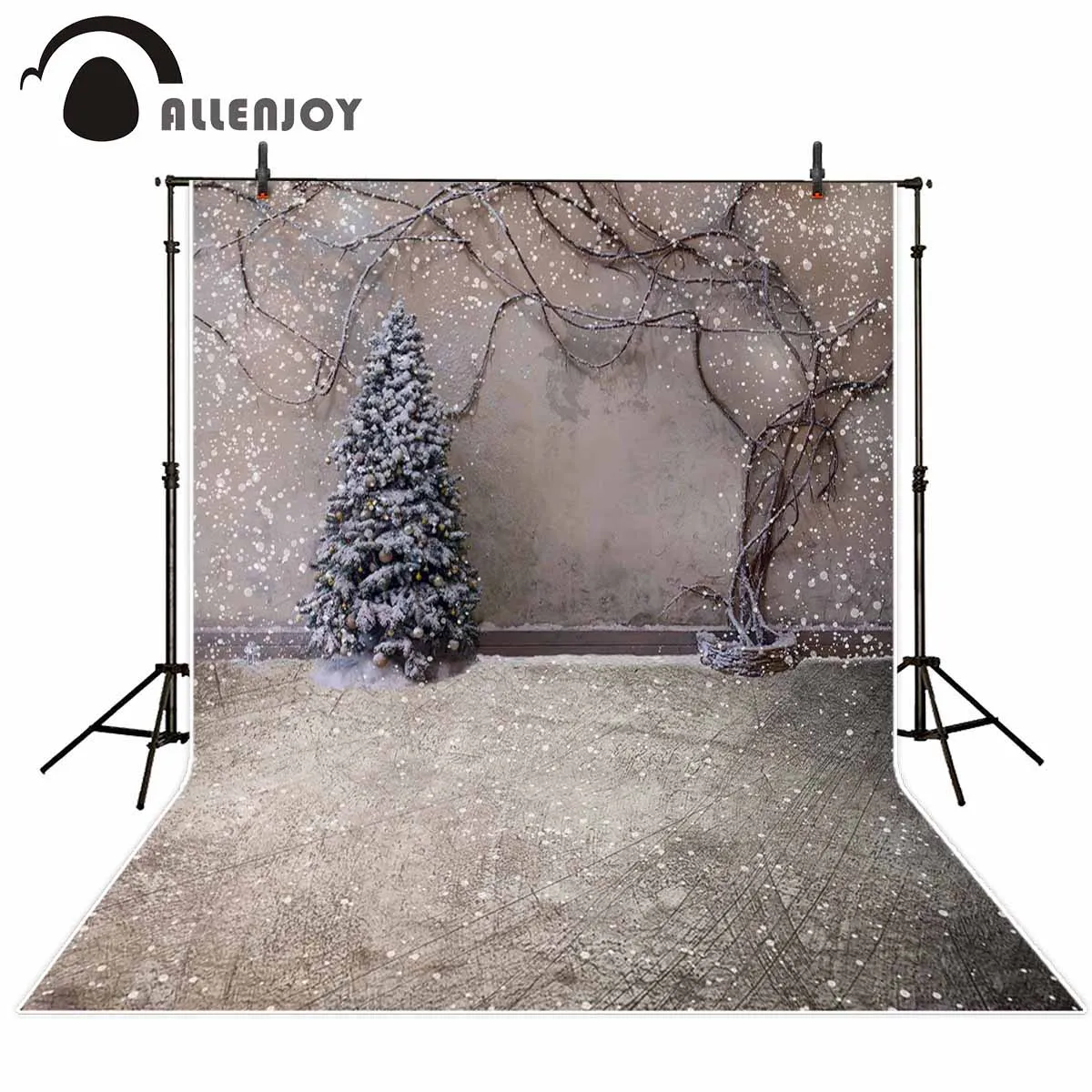 

Allenjoy Christmas photo background snow tree glitter bokeh winter brick wall studio backdrop photophone photocall photographer