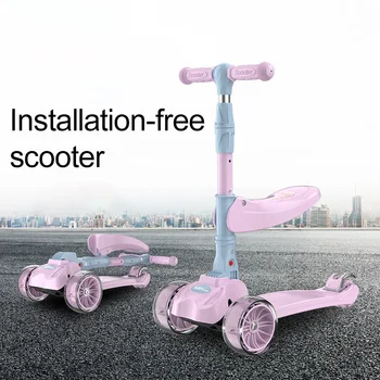 

Kids Scooter Car for Kids 2-9 Years Old Skater Surf Scooter with Flashing Wheels Folding 2 In 1 Scooter Baby Walker Outdoor Toys