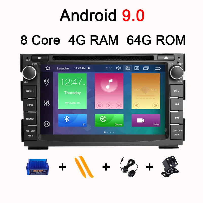 Ips DSP 4G 64G 2 Din Android 9,0 Автомобильный мультимедийный dvd-плеер для KIA Ceed 2009 2010 2011 2012 Авто радио gps навигация obd2 DVR - Цвет: 8Core 64GROM OBD CAM