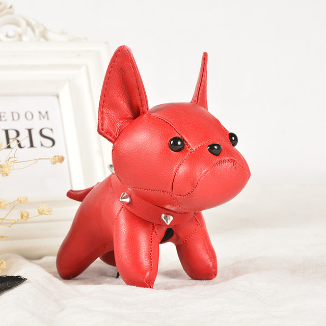 Bulldog Keychains Faux Leather Puppy Doll Key Rings Hanging Pendant Key Holder French Bulldog Charm Bags Decor Car Trinket