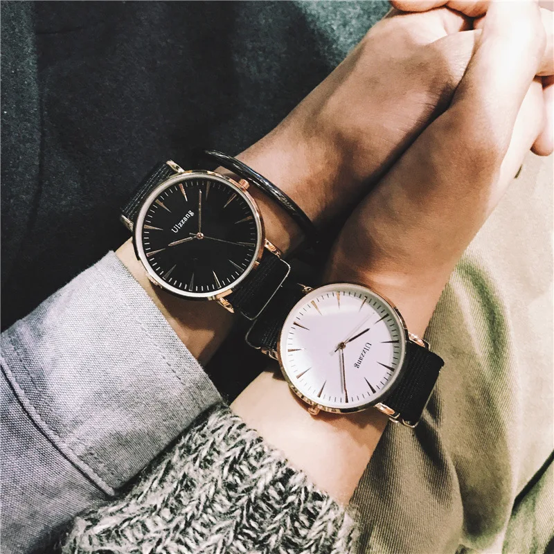 

Female Students Watch Korean-style Simple Fashion MEN'S Watch Cool Black And White Large Dial Europe And America Glorious Casual