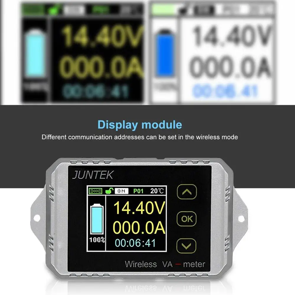 Ват1030 100 в 30A ЖК-цифровой беспроводной постоянного тока Напряжение тока VA метр автомобильный аккумулятор монитор кулонометр счетчик ваттметр
