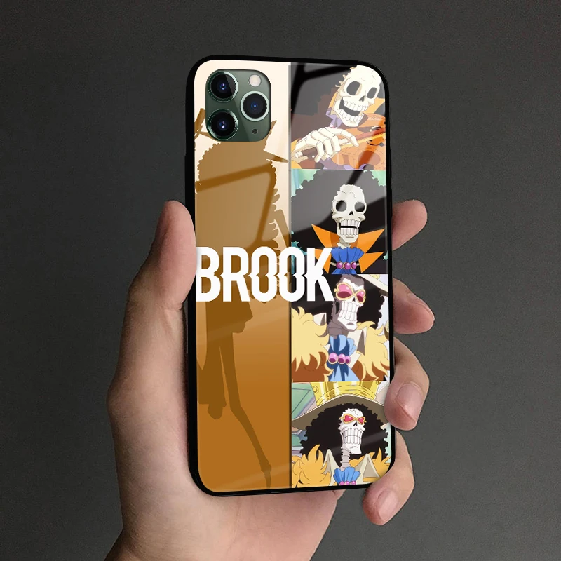 Soul King Brook one piece Аниме мягкий силиконовый стеклянный чехол для телефона, чехол для iPhone 6 6s 7 8 Plus X XR XS 11 Pro max - Цвет: OPBROOK 7