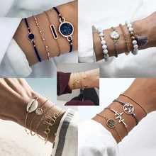 30 стиль браслет в стиле бохо слон бусины в виде сердца Звезда Луна лук карта браслет с бусинами из кристаллов женские очаровательные вечерние ювелирные изделия аксессуары