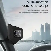 HUD – affichage tête haute OBD + GPS, double système intelligent, chronomètre de conduite, compteur de vitesse, odomètre, système numérique d'alarme
