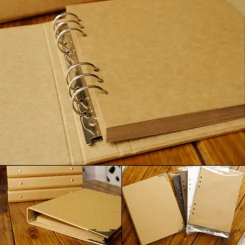 

Blank Cover Loose-Leaf Album Concise Kraft Paper Diary Hand -Painted Graffiti Diary Photo Album For Lover Baby Wedding 40 Pages