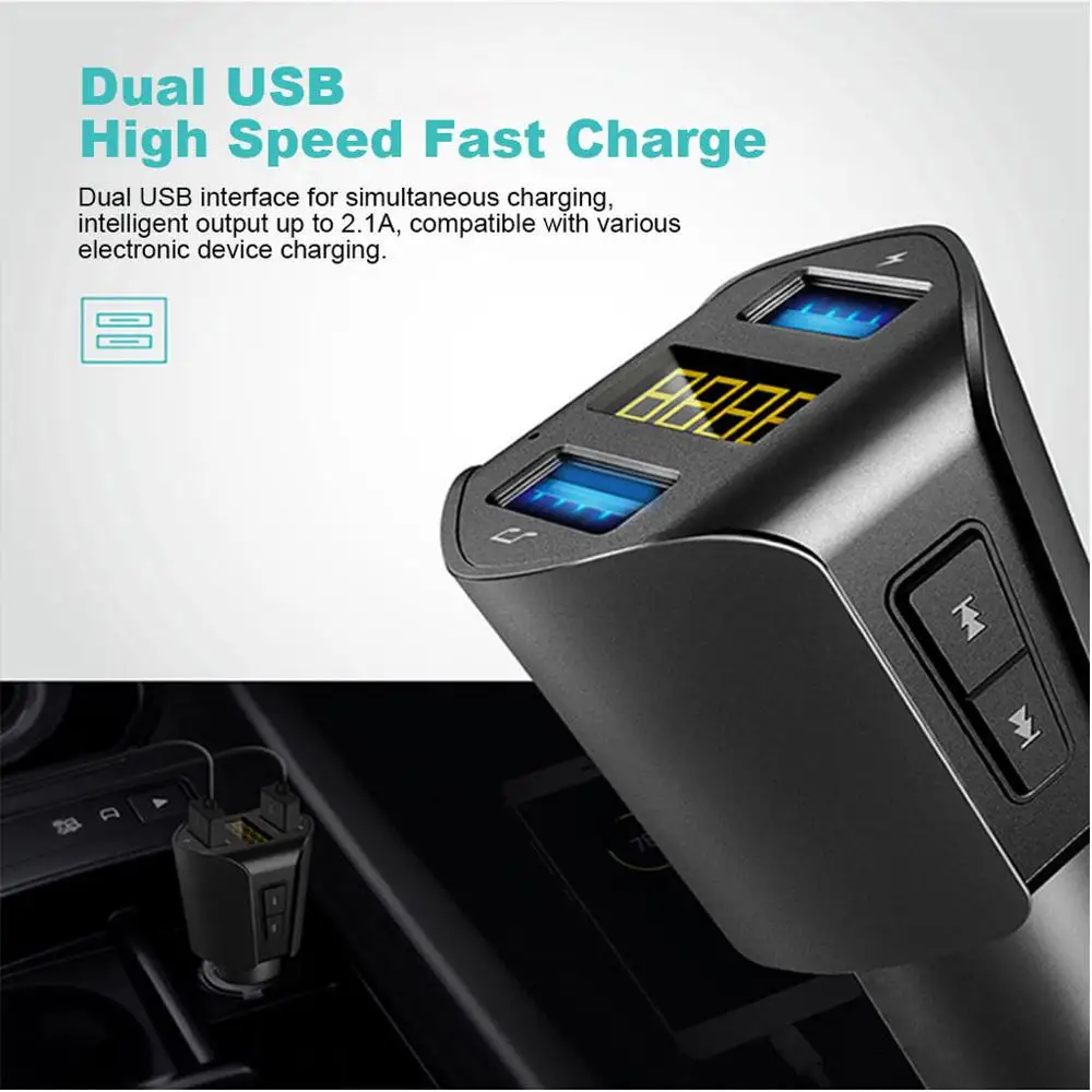12 V-24 V автомобиль без потерь MP3 плеер FM модулятор Беспроводной FM передатчик Подходит для ответа на звонки и прослушивания музыки телефонные звонки в режиме Hands-Free Музыка Аудио приемник#731