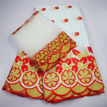 

2020 New arrival Stone african Bazin riche fabric with beads embroidery lace / bazin riche dress material Nigerian lace Y66-904