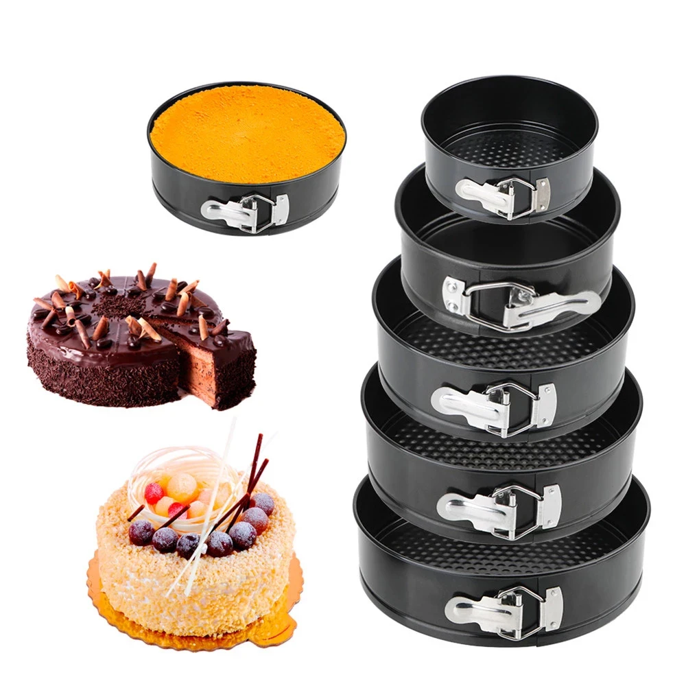 Non Stick Set of 3 Round Springform Pan with Loose Base Cake Baking Tin  Interlocking Bakeware - AliExpress