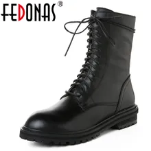 FEDONAS/зимние мотоциклетные ботинки из натуральной кожи в стиле панк; вечерние ботинки для ночного клуба; женские теплые полусапожки; Модные женские ботильоны