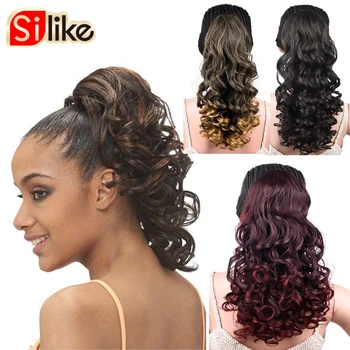 

Silike Long Wavy Wrap Around Clip In Ponytail Hair Extension Heat Resistant Synthetic Pony Tail Fake Hair