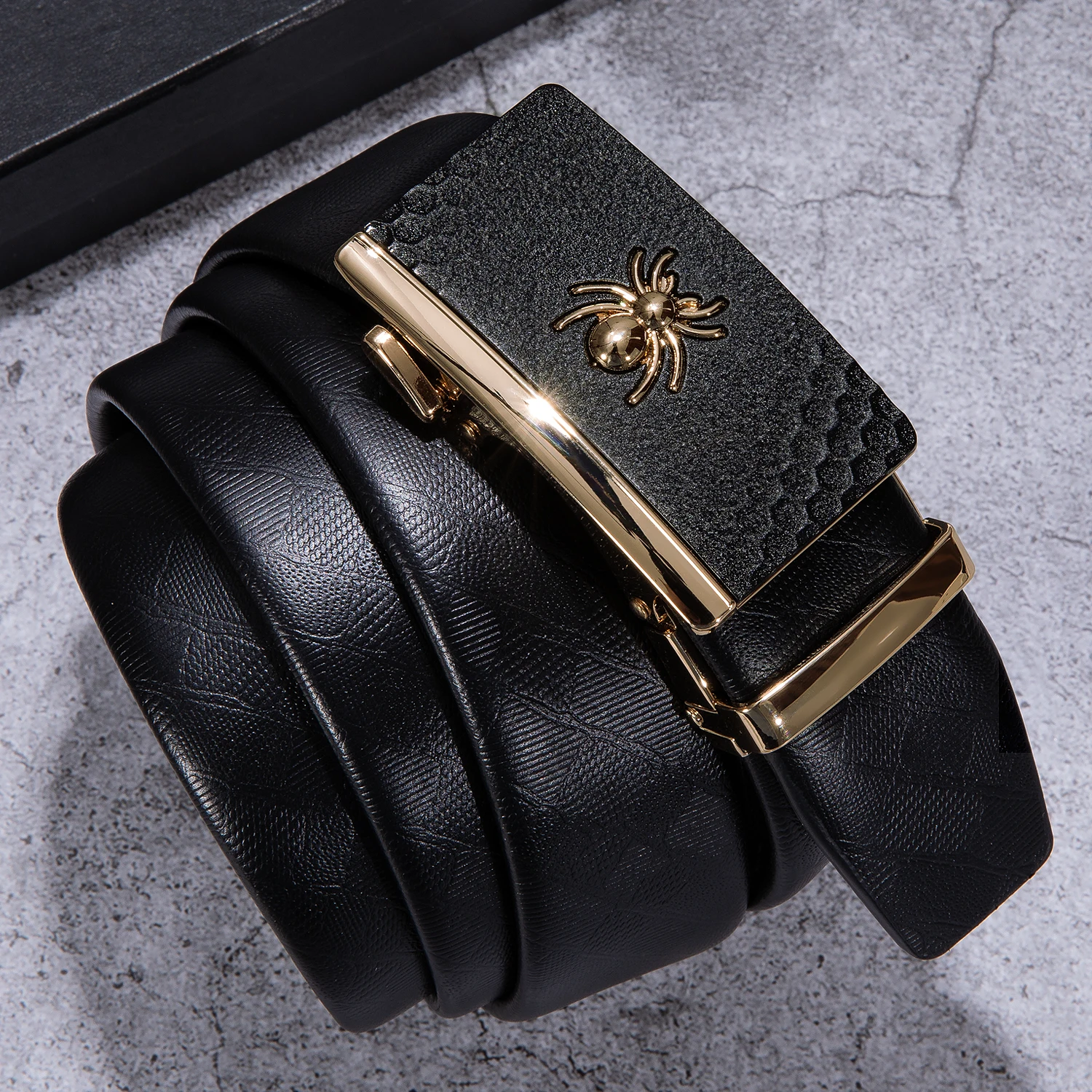 

Designer Men's Belts Fashion Gold Spider Automatic Buckle Belts Brand Genuine Leather Belts Men Business Trouser Strap DiBanGu