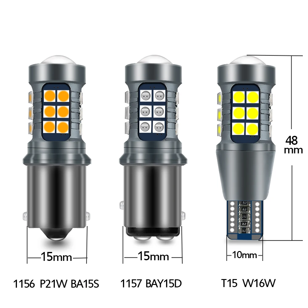 2 шт. 1156 BA15S P21W BAU15S PY21W BAY15D светодиодный Canbus лампы 1157 P21/5 Вт R5W 7440 W21W 3030 21SMD авто лампы Обратный DRL светильник 12V