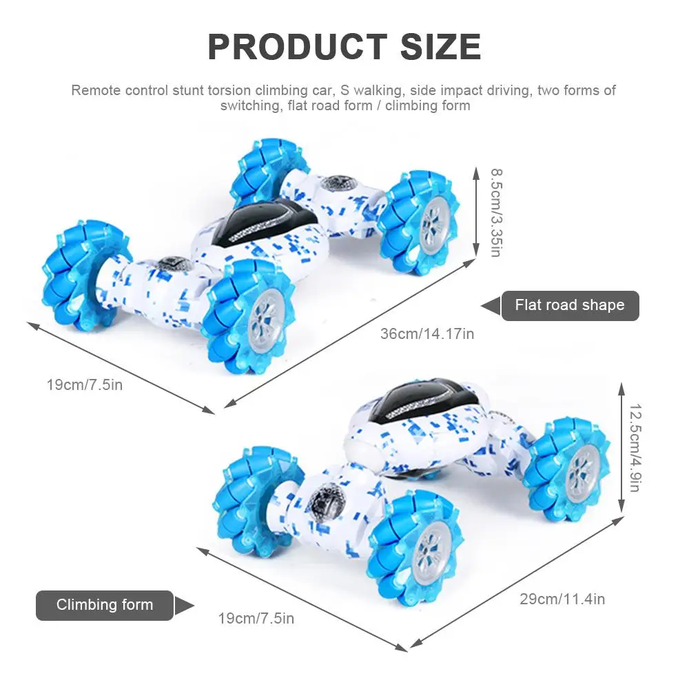 2,4 ghz Радиоуправляемый трюковый автомобиль с дистанционным управлением, витой Радиоуправляемый автомобиль, внедорожный автомобиль, светильник, музыка, дрифт, двухстороннее вождение, трюк, автомобиль, игрушки