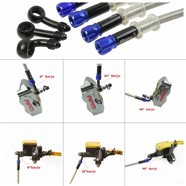 Mangueira de freio trançado da motocicleta an3 tubo de embreagem hidráulica cilindro mestre do freio óleo dot tubo reforçado atv sujeira pit racing bike 6