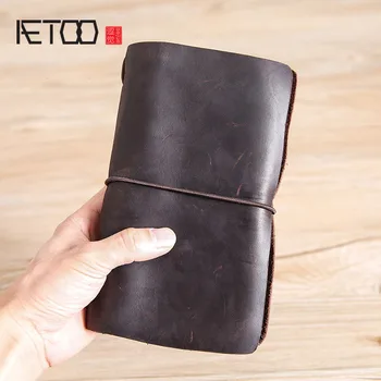 

AETOO Hand bag, male leather vintage wallet, multi-function document bag, crazy horse leather men's clip