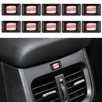 

10PCS 3D Car Styling Epoxy Resin Emblem Badge Sticker Decals For Seat Seat Leon FR Ibiza cupra Altea Belt Racing Accessories