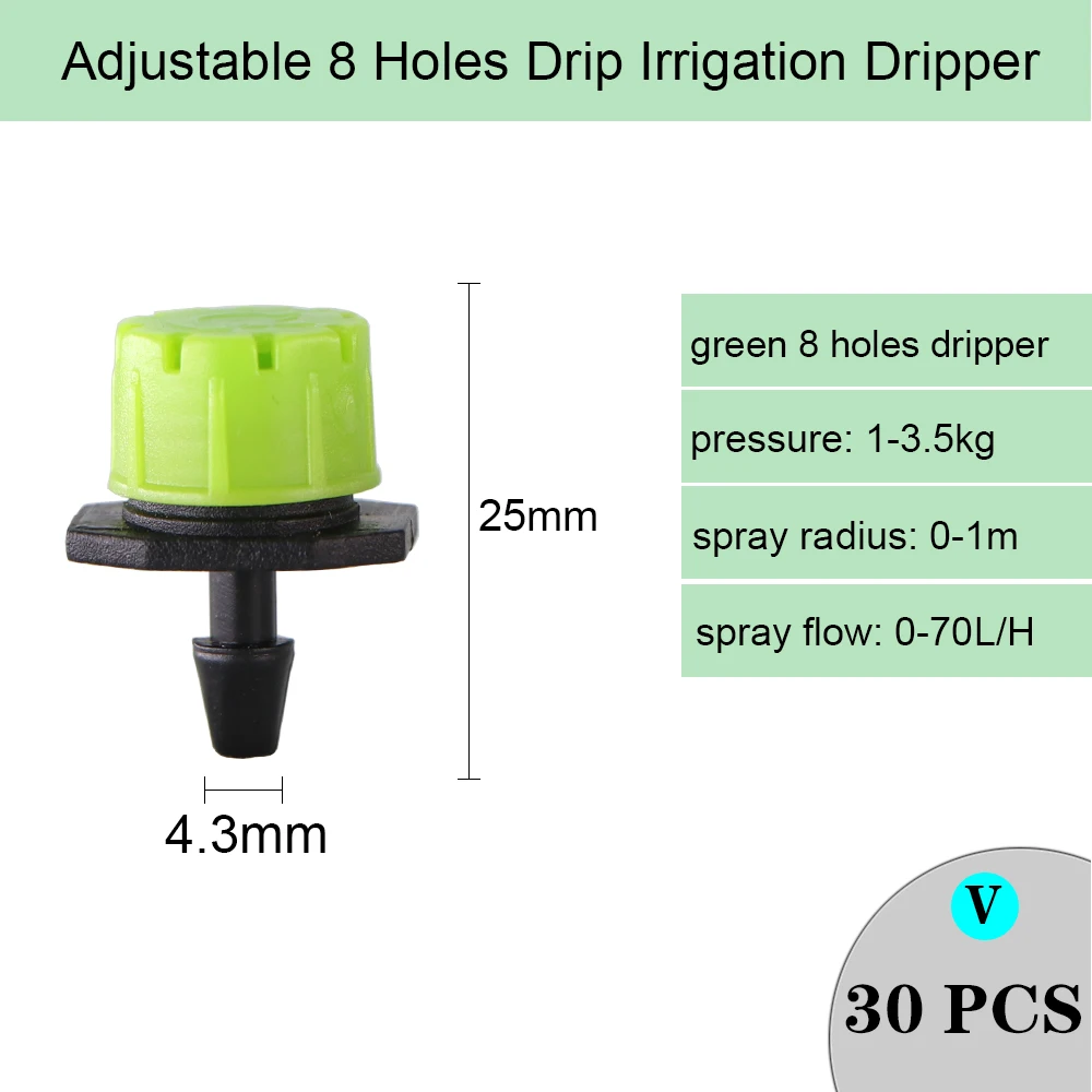 Variety Style Garden Drip Irrigation Dripper Fixed Flow Pressure Compensating Emitter 1/4'' Sprinkler Watering Refraction Nozzle 