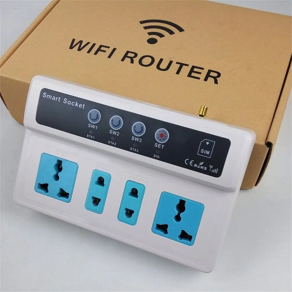 Promotion 3 Sockets Mobile Phone GSM SIM Remote Control Wireless Smart Socket SwitchHot New Arrival